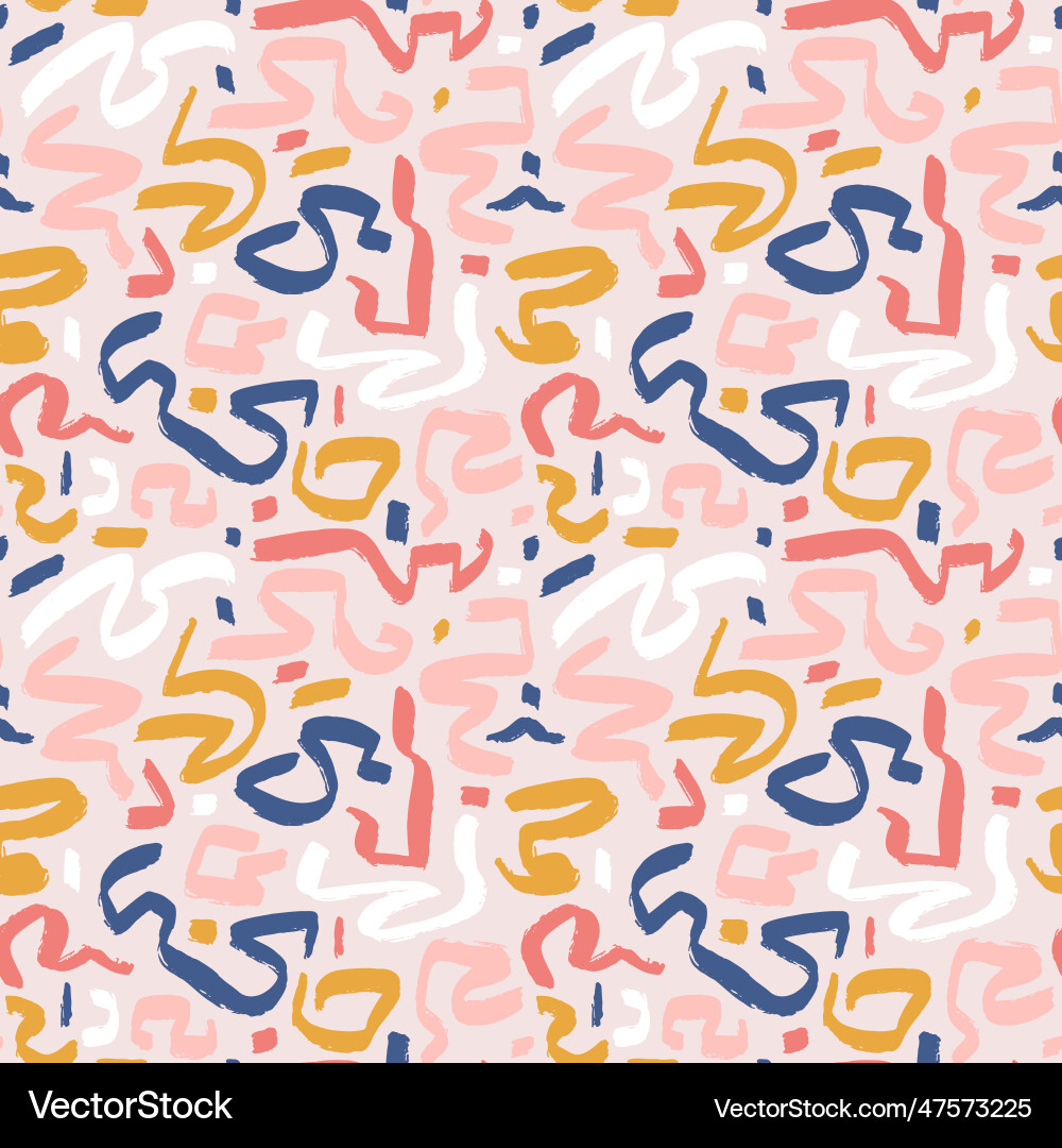 Marker drawn scribble abstract seamless pattern Marker drawn scribble abstract seamless pattern vector image