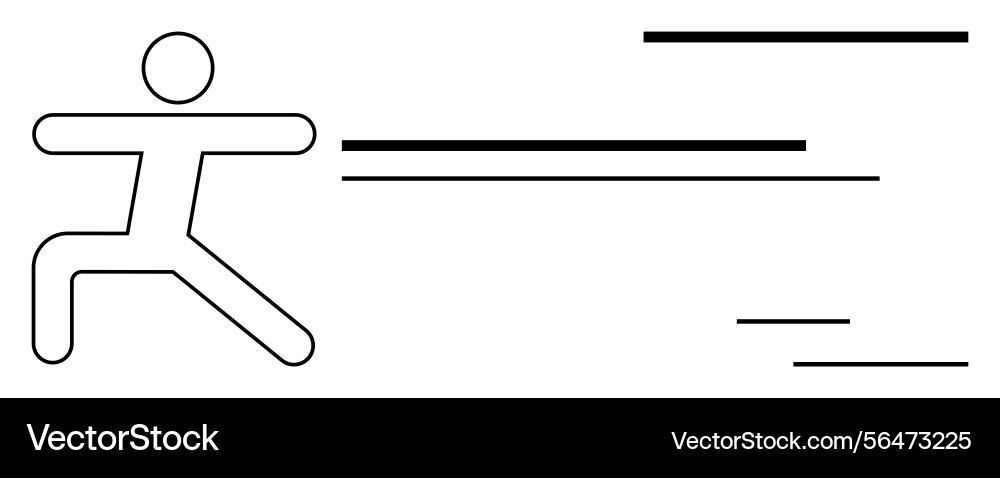 Minimalistic running figure representing speed Minimalistic running figure representing speed vector image