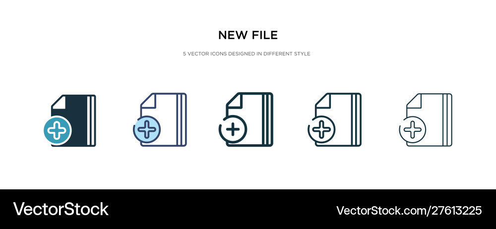 New file icon in different style two colored New file icon in different style two colored vector image