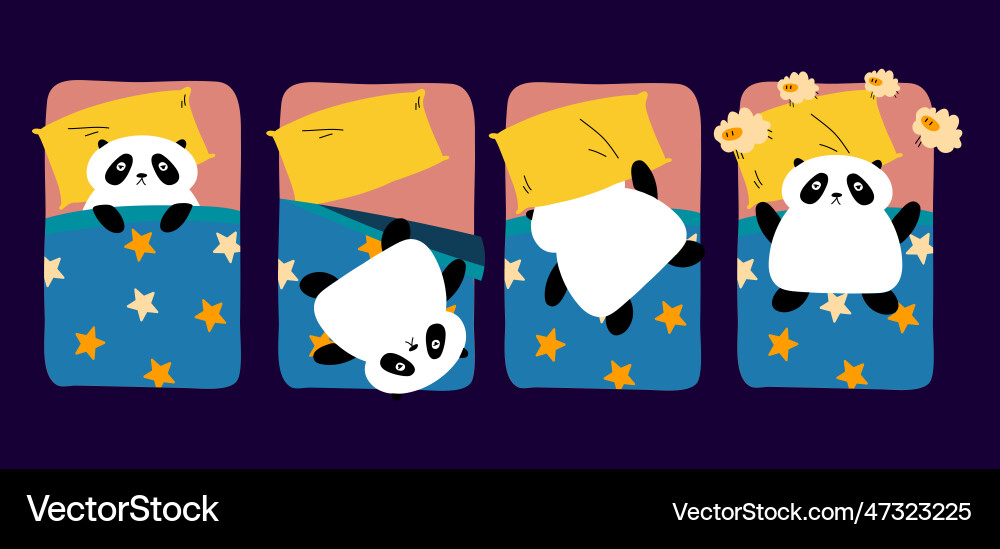 Pandas with Insomnia Vector Image