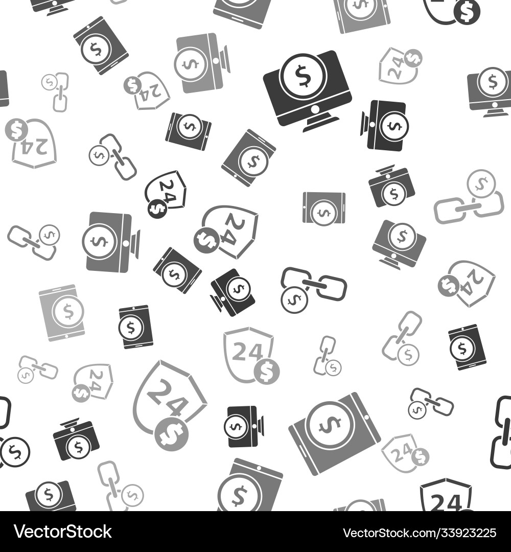 Set computer monitor with dollar tablet Set computer monitor with dollar tablet Vector Image