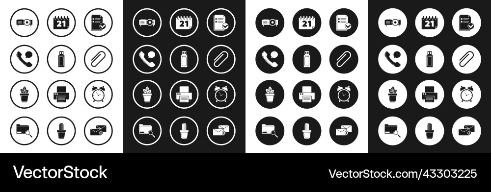 Set document and check mark usb flash drive Set document and check mark usb flash drive vector image