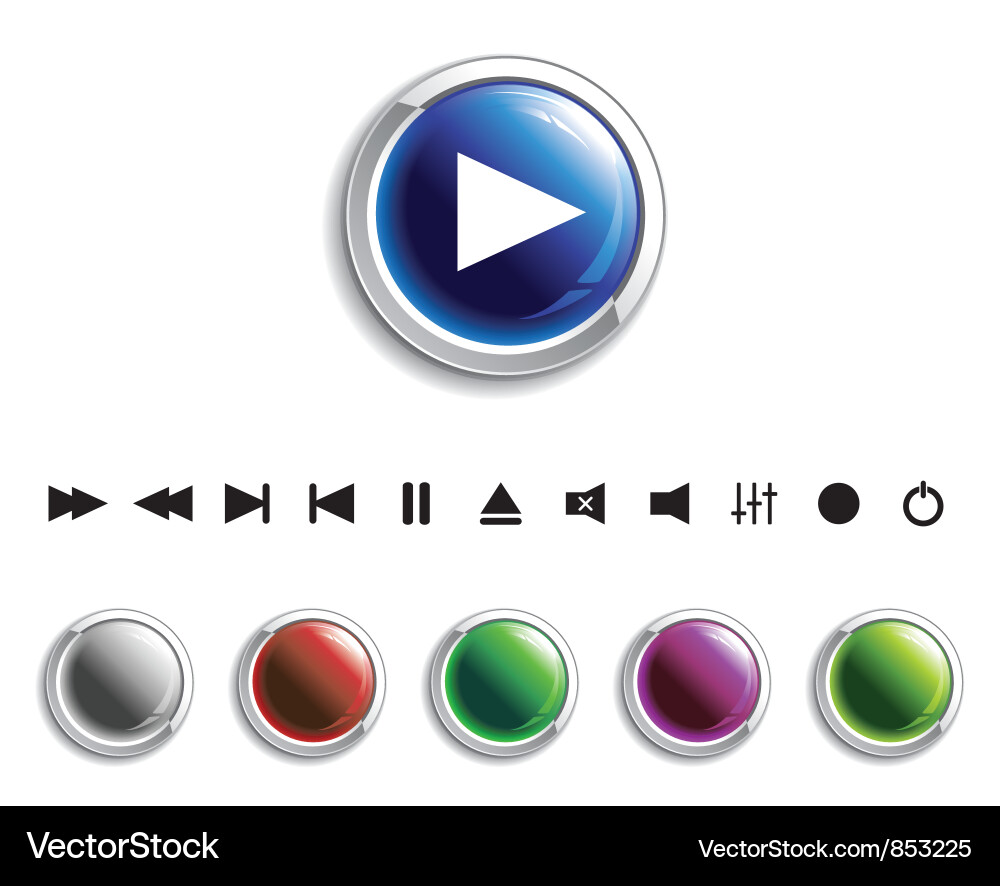 Set of glossy buttons vector image