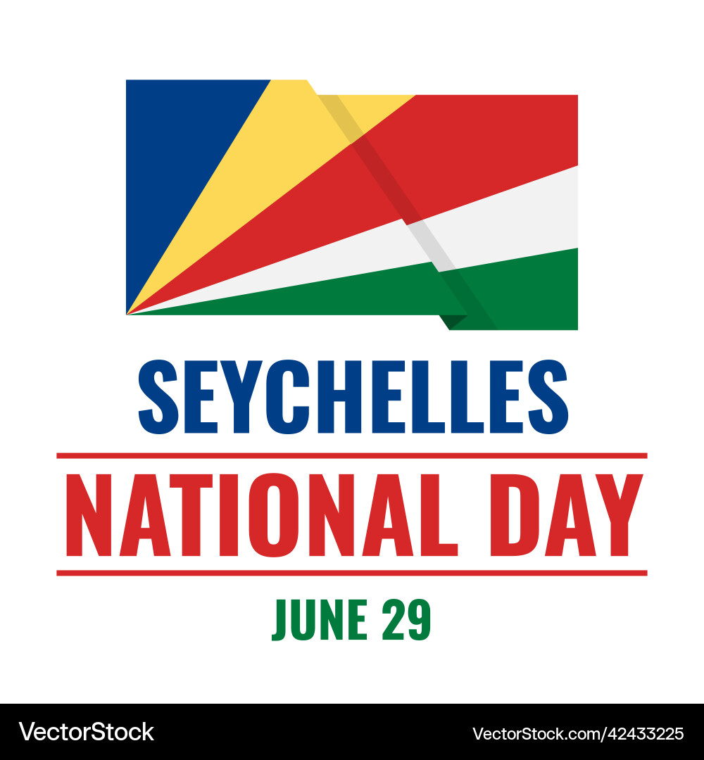 Seychellen Nationaltag Typografie Poster Urlaub Seychellen Nationaltag Typografie Poster Urlaub vektorbild
