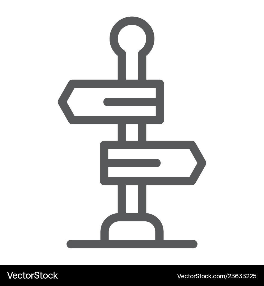 Signpost line icon way and direction guidepost Signpost line icon way and direction guidepost vector image