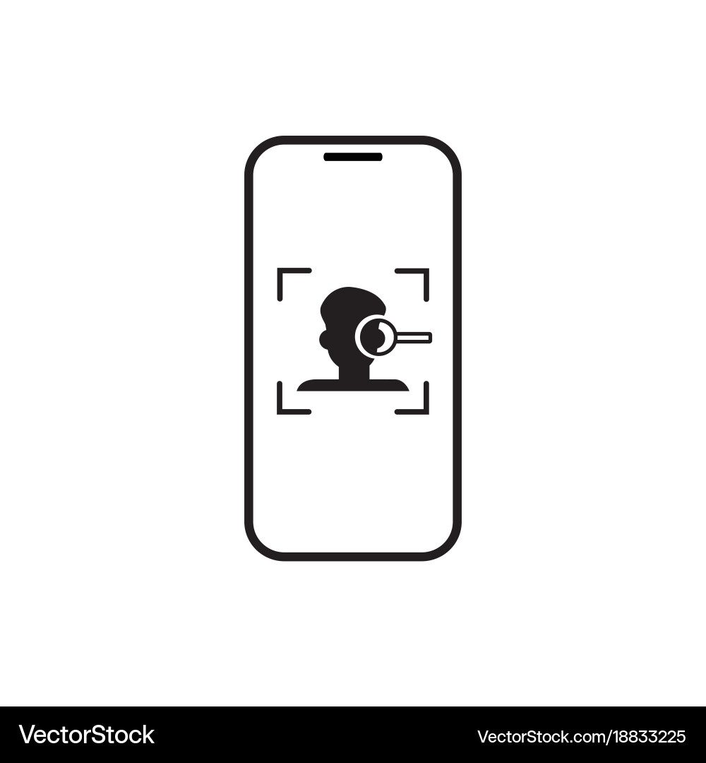 Smart phone face scanning recognition system vector image