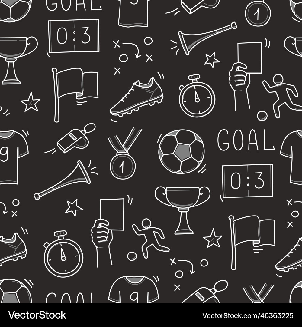 Soccer doodle nahtlose Muster Fußball Tor Soccer doodle nahtlose Muster Fußball Tor vektorbild