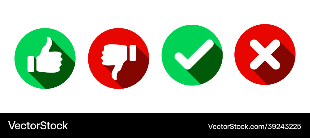 Thumbs Up & Down Icons Royalty Free Vector Image