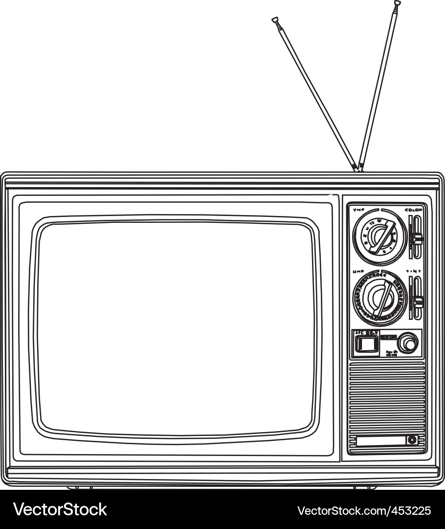 Vintage TV Sketch Vektorbild