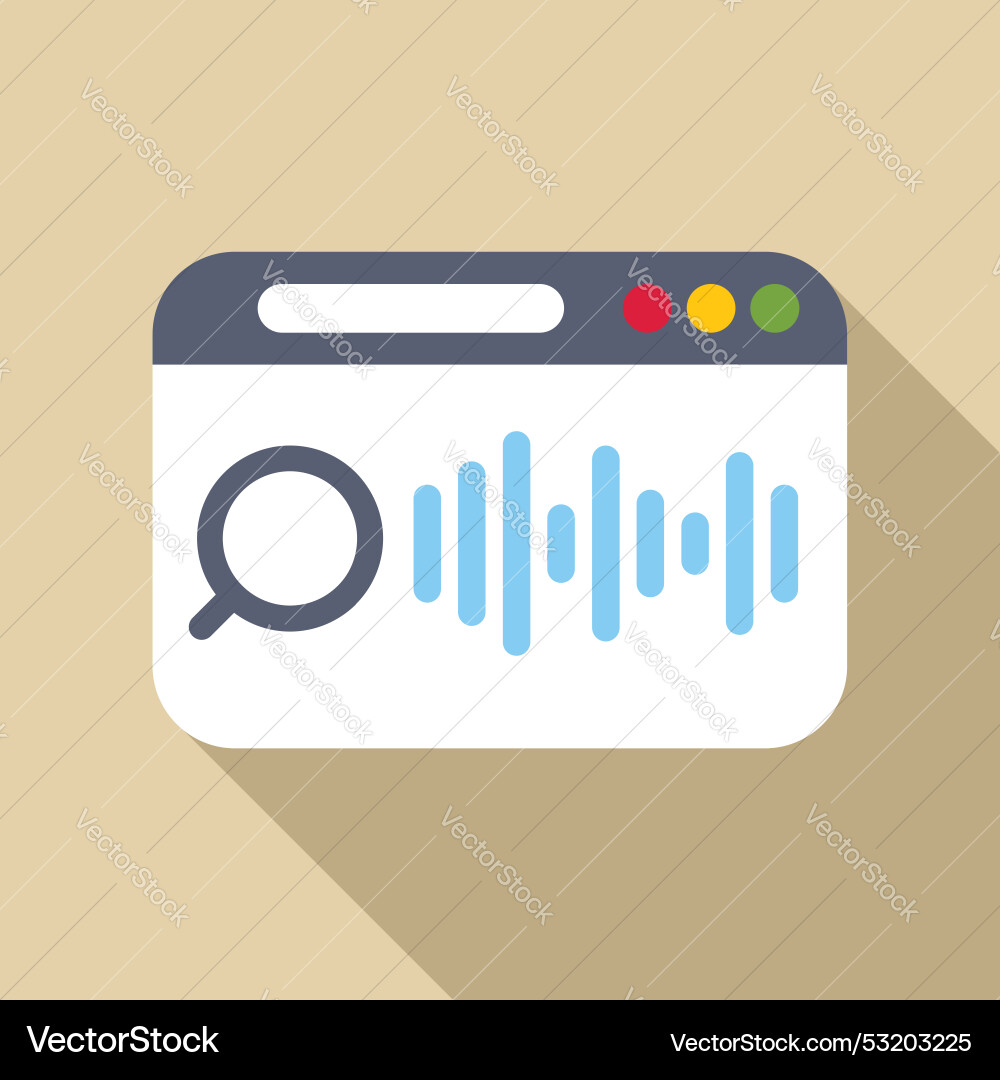Web browser window displaying voice search engine Web browser window displaying voice search engine vector image