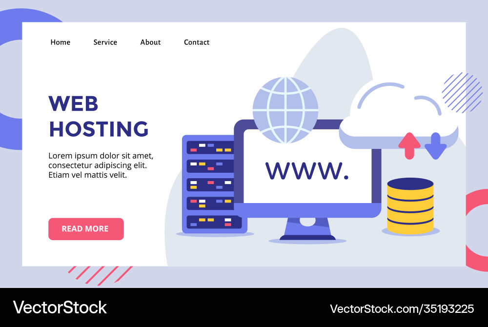 Web hosting computer background globe cloud Web hosting computer background globe cloud vector image