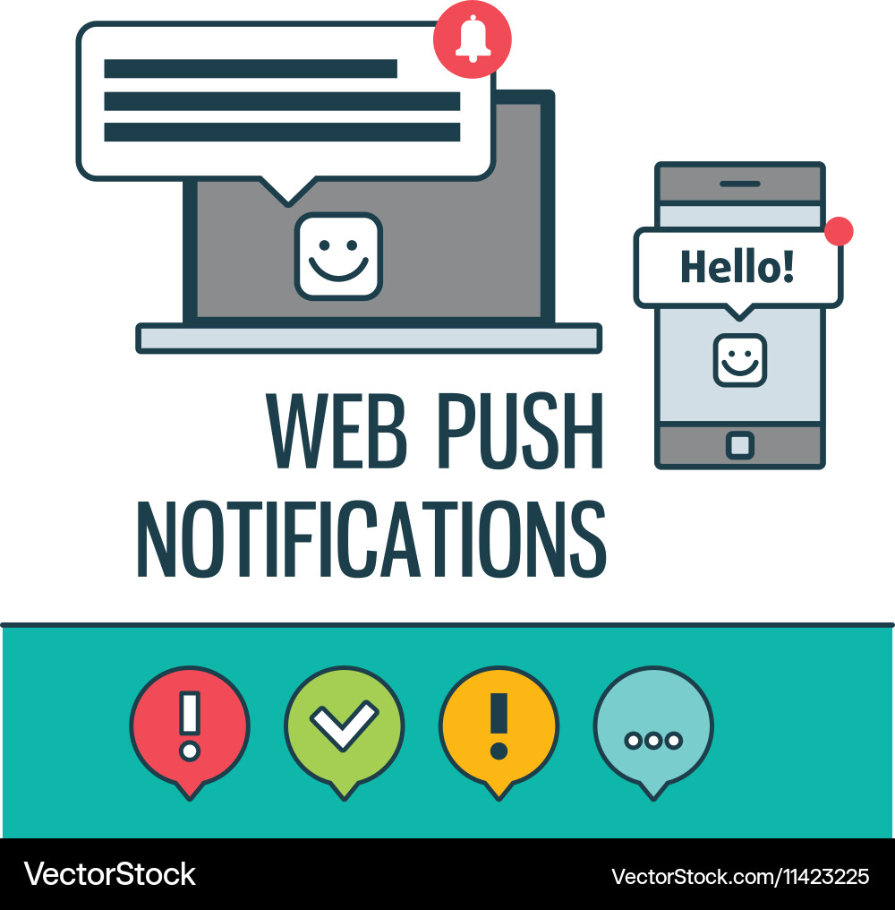 Web push notifications for your website vector image