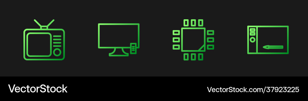 Zeilenprozessor mit Mikroschaltungen cpu retro Zeilenprozessor mit Mikroschaltungen cpu retro vektorbild
