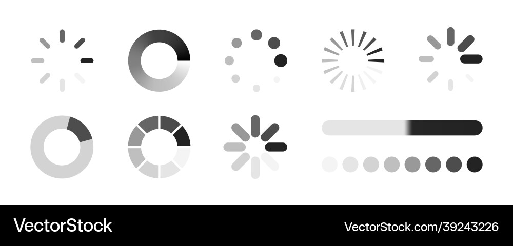 A set of loading icons collection Vector Image