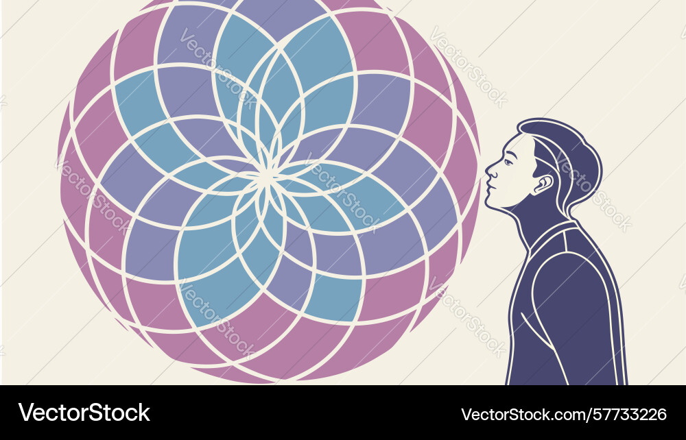 Abstract figures in geometric spherical pattern Vector Image