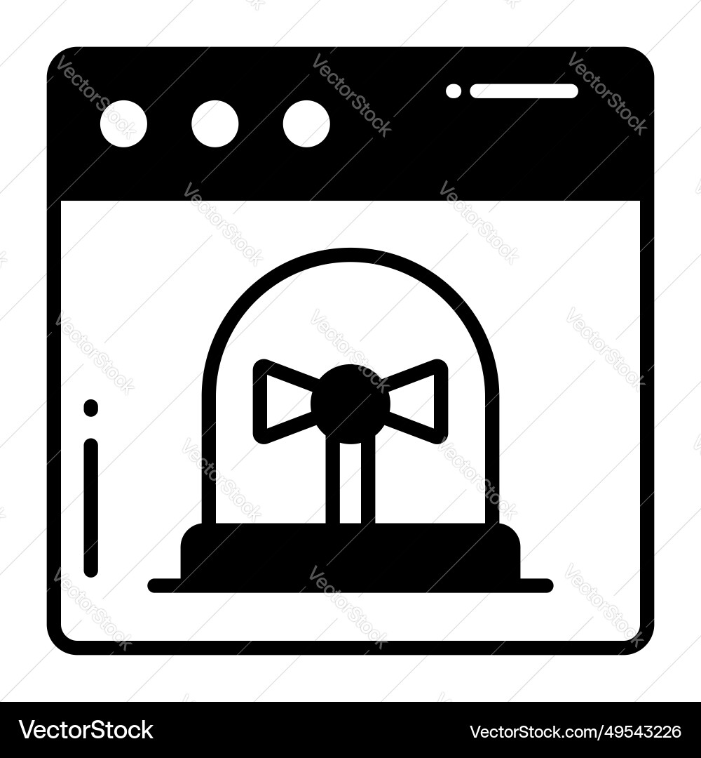 Alarm sign on web page design of error vector image