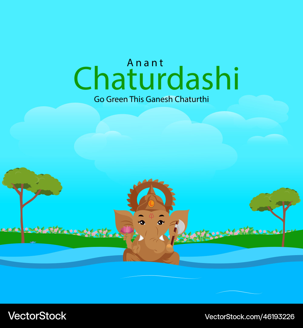Banner-Design von happy anant chaturdashi Banner-Design von happy anant chaturdashi vektorbild