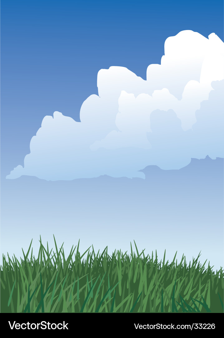 Blue Sky with Puffy Clouds Vector Image
