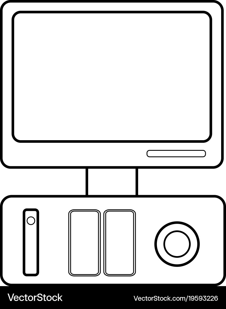 Desktop computer icon image vector image