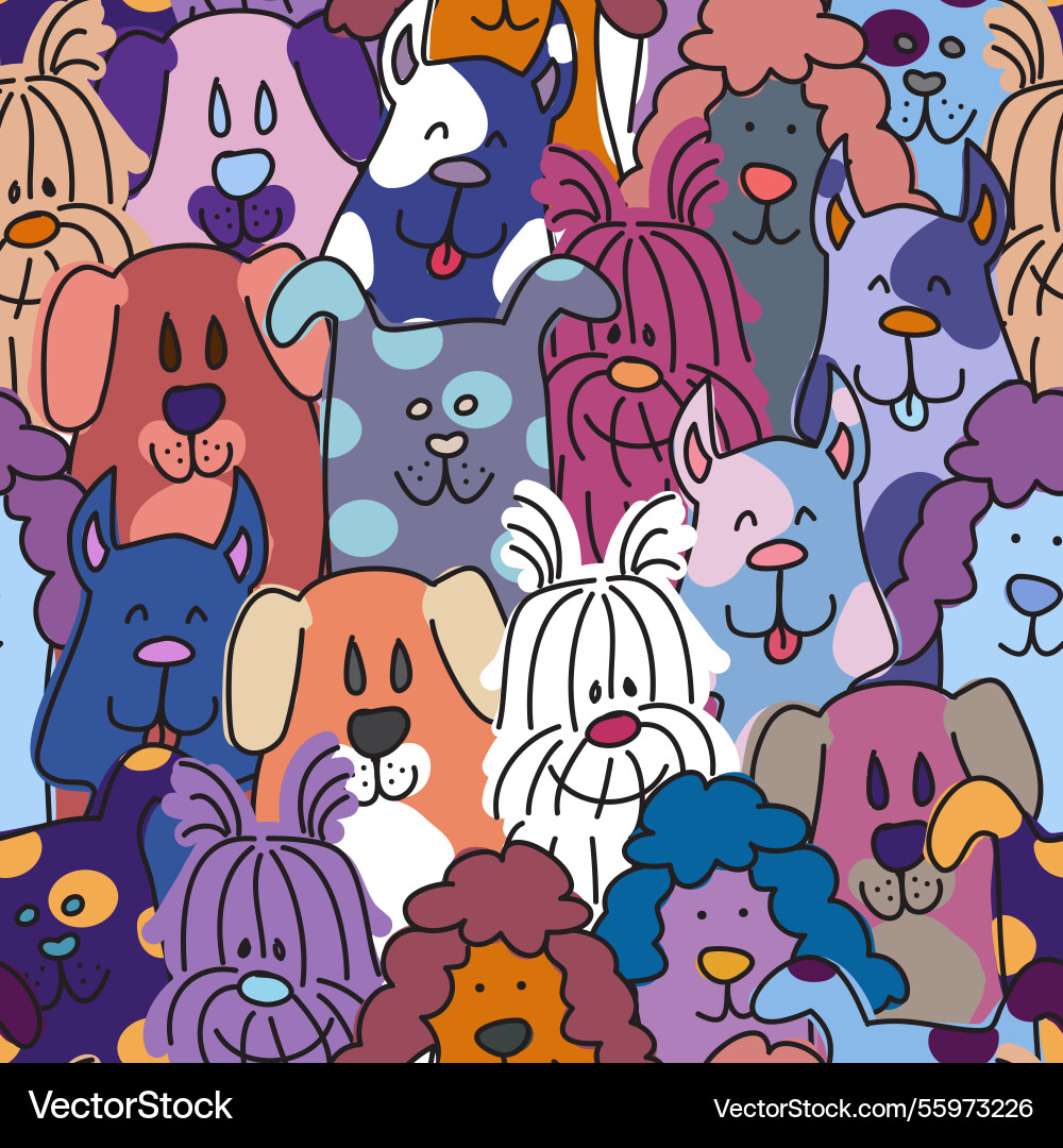 Dog seamless pattern muted colors Vector Image