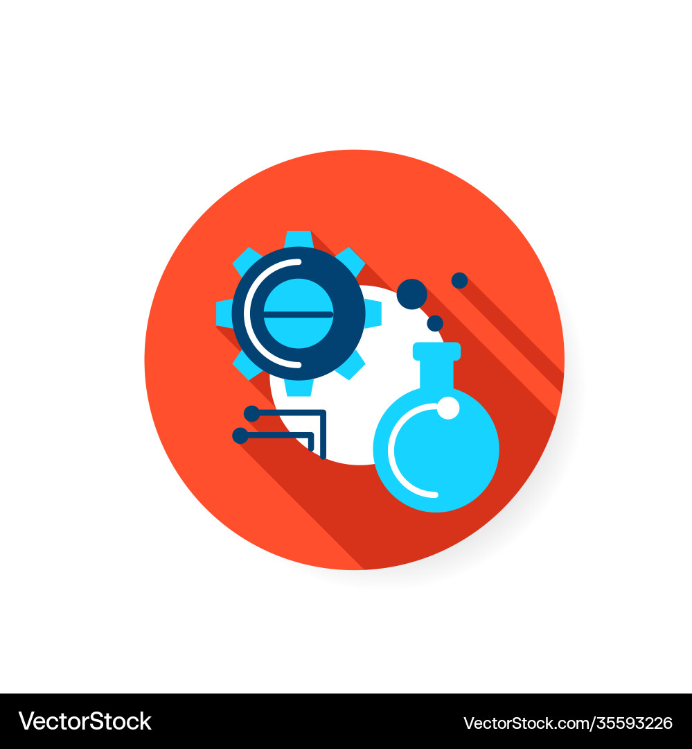 Experiment flat icon color Experiment flat icon color vector image