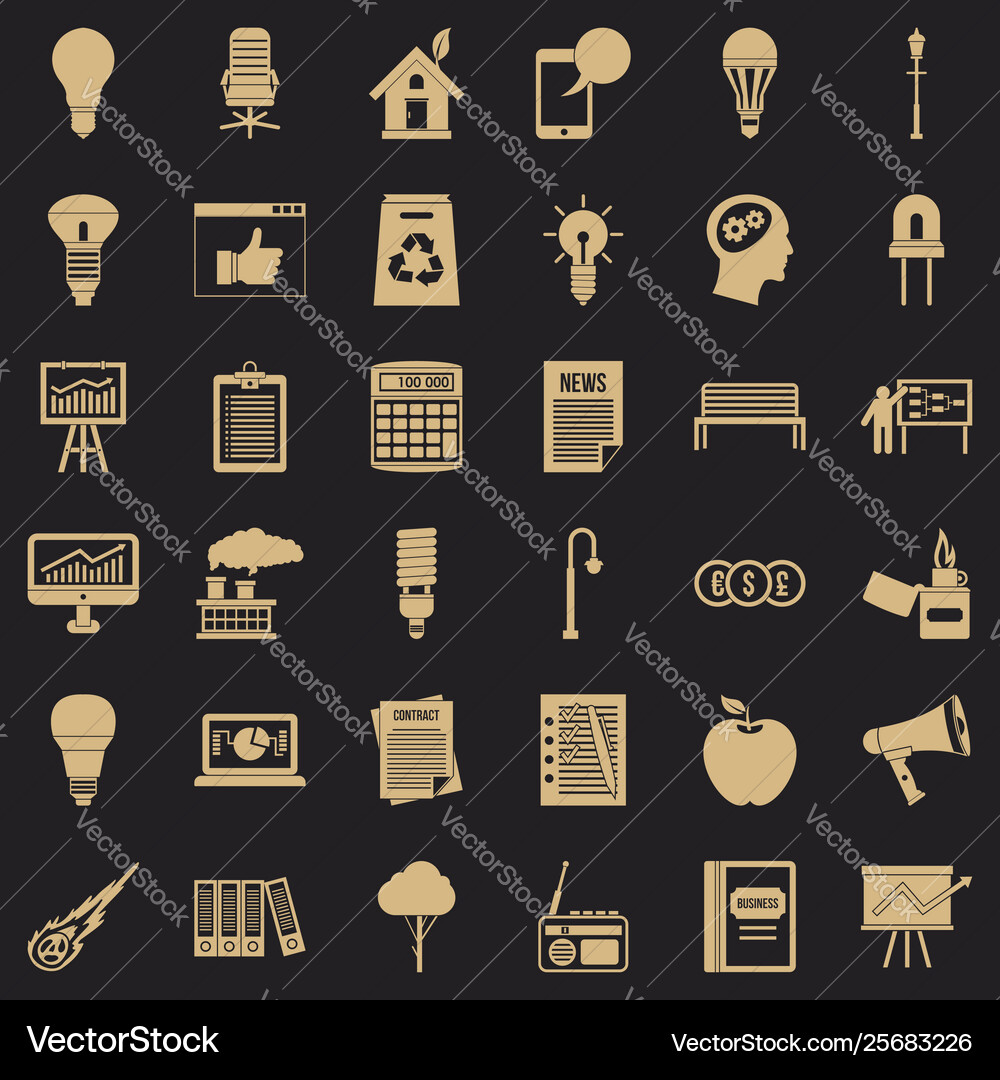 Factory icons set simple style Vector Image