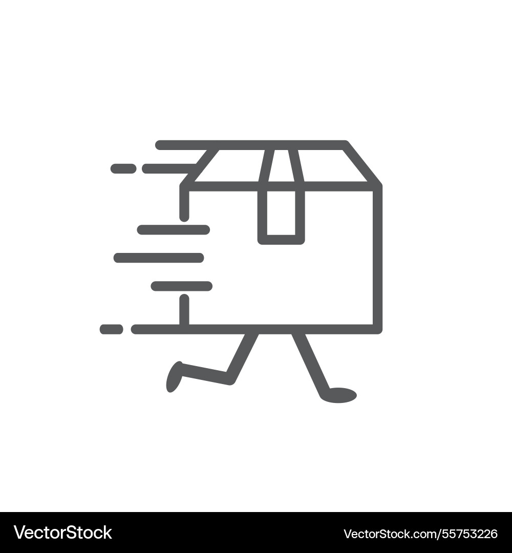 Fast delivery template design with a running box Vector Image