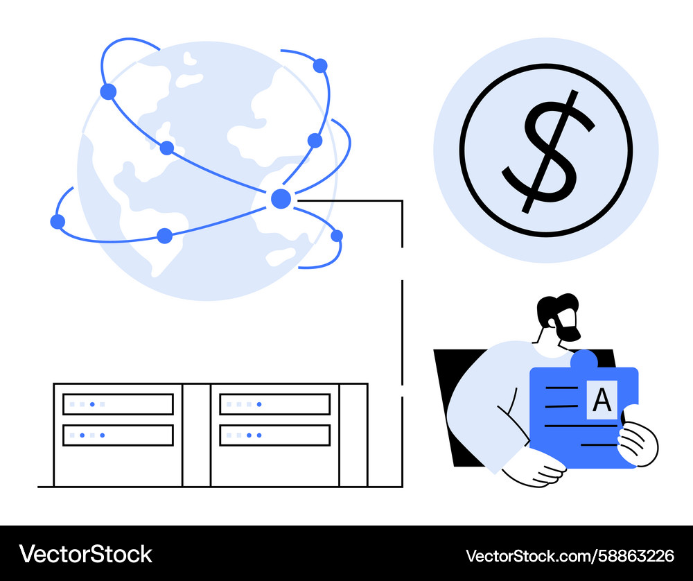 Global Data & Networking Vector Image