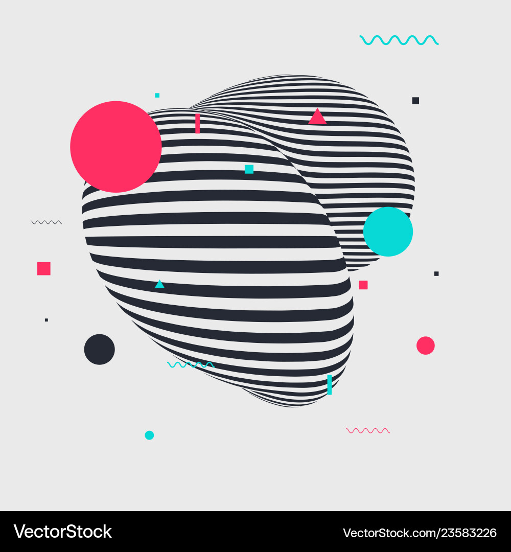 Memphis style geometric pattern with different Memphis style geometric pattern with different vector image