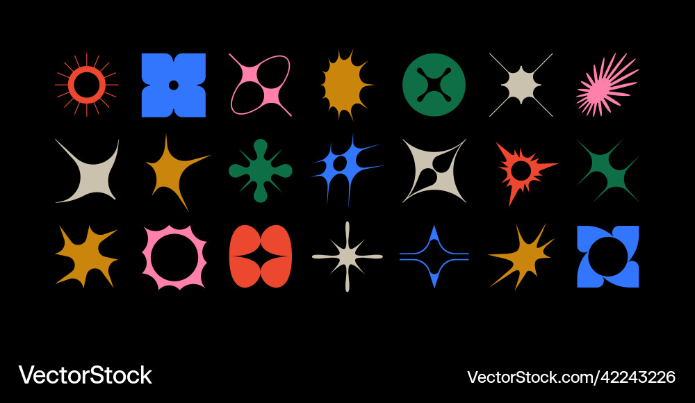 Modern bold brutalist objects and shapes vector image