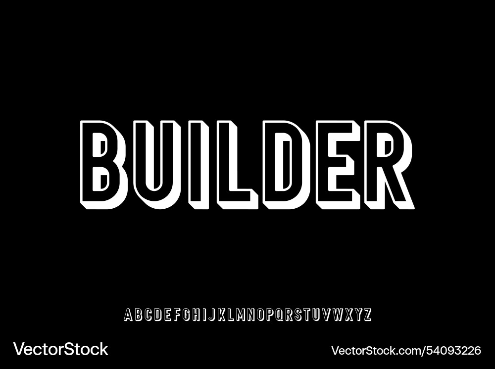 Modern isometric builder alphabet display font Modern isometric builder alphabet display font vector image