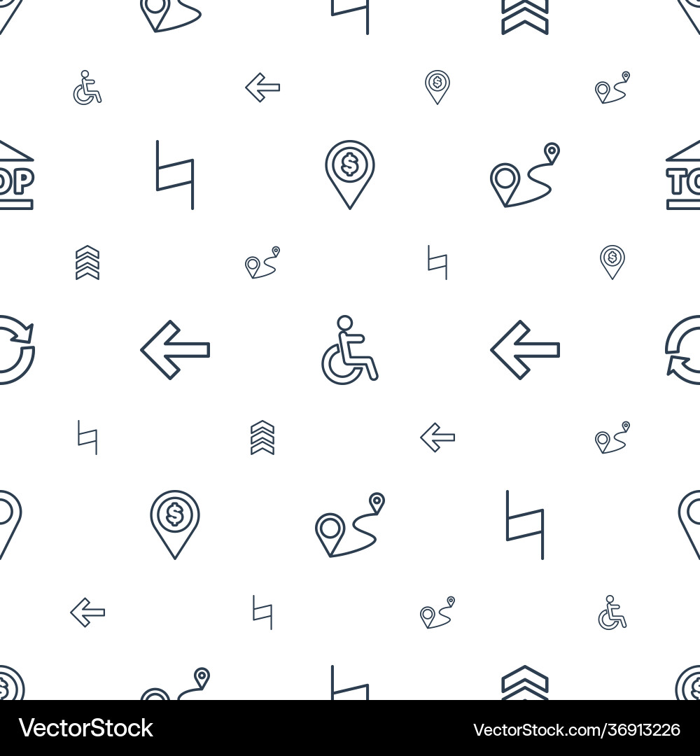 Navigation icons pattern seamless white background vector image