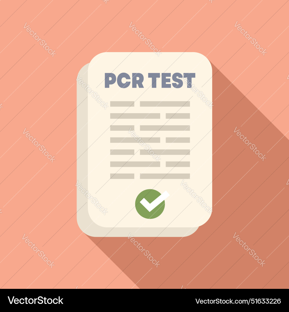 Pcr test showing negative result with green check vector image