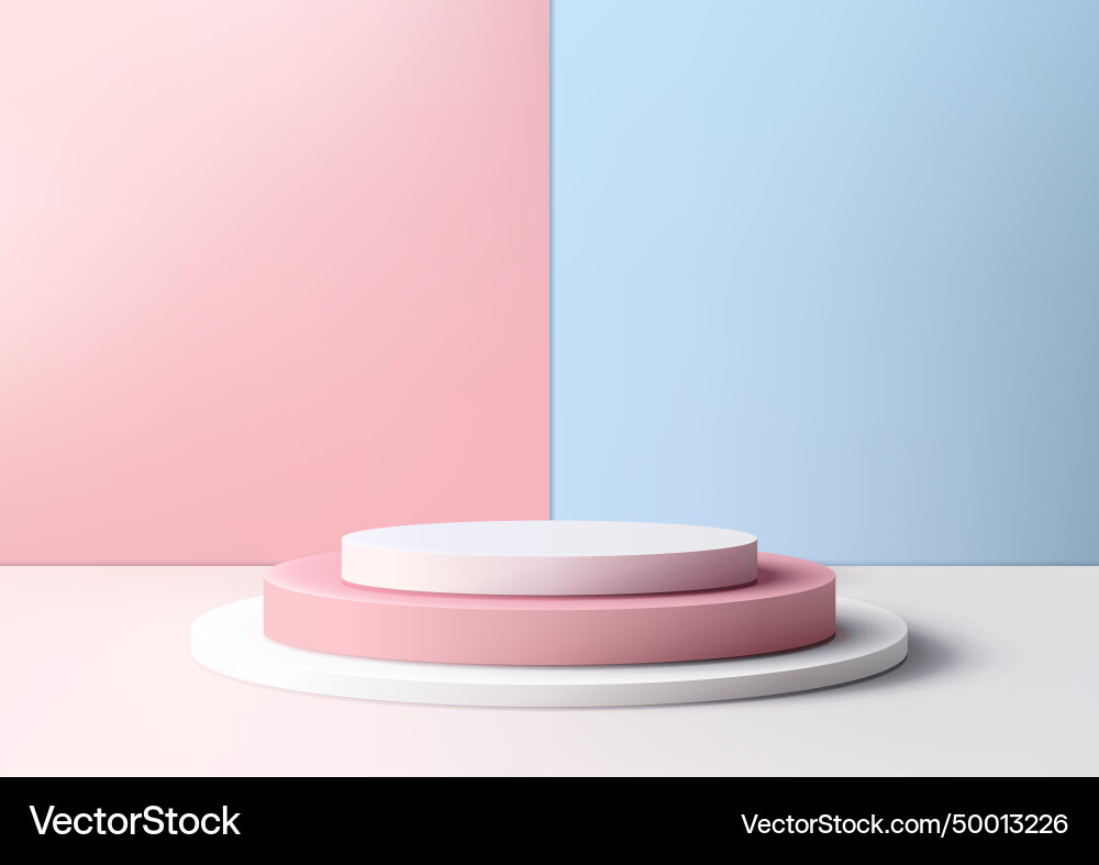 Pink und blau Pastell Podium Mockup Vitrine Pink und blau Pastell Podium Mockup Vitrine vektorbild