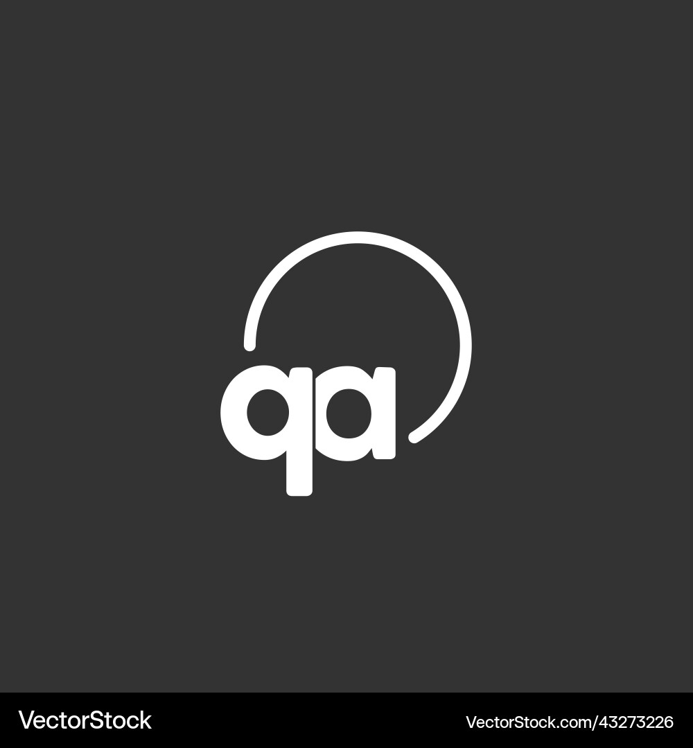 Qa initial logo with rounded circle Vector Image