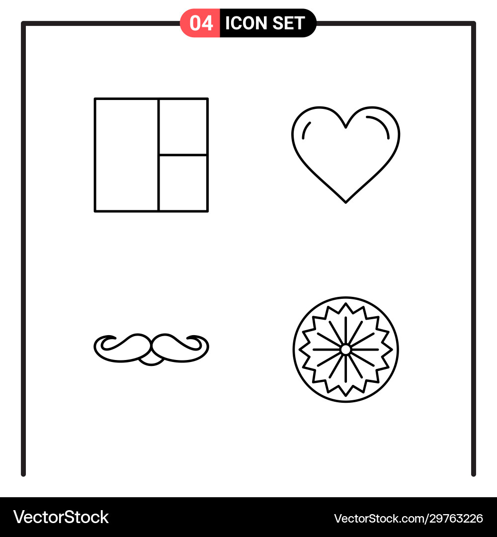 Set 4 line style icons for web and mobile Vector Image