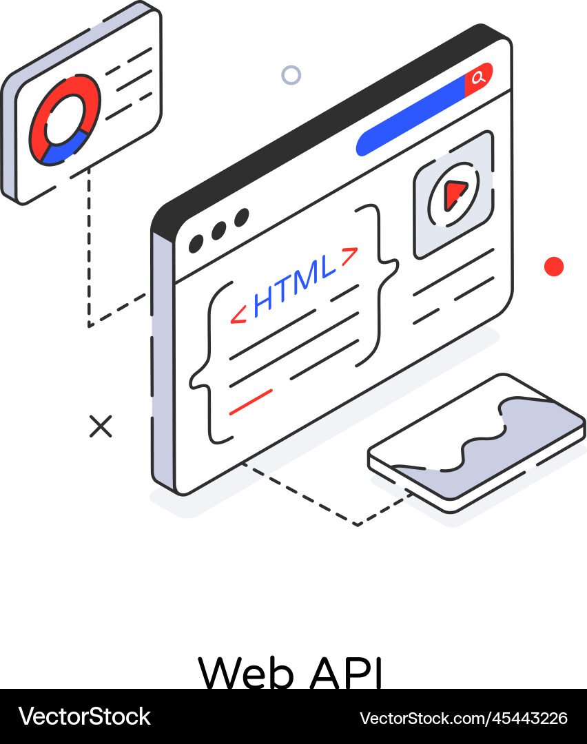 Web API Icon vector image