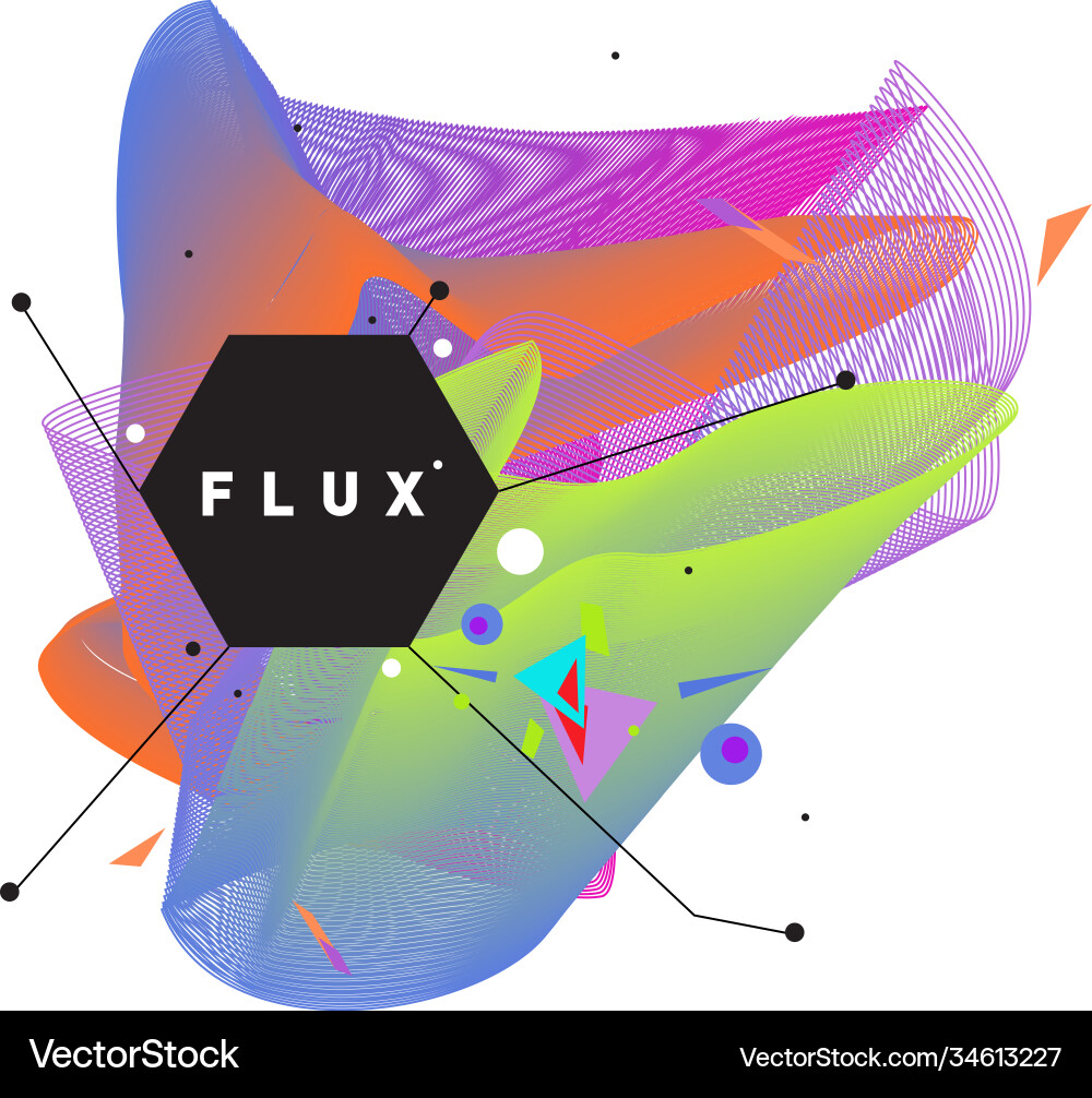 3d colorful wave background dynamic flux effect Vector Image