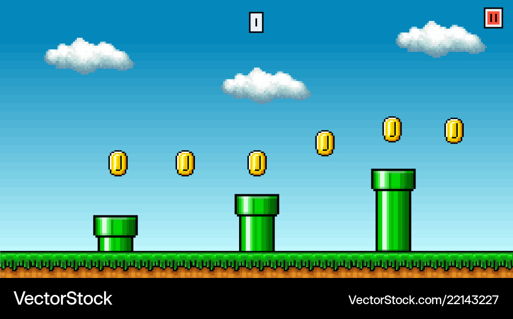 8-bit Pixel Art Platform Game Asset vector image