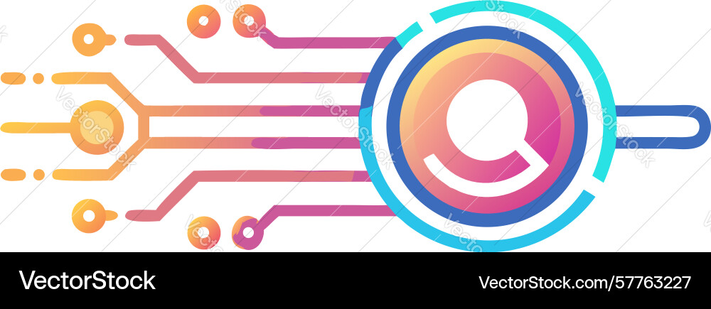 Abstract core technology circuitry icon design vector image
