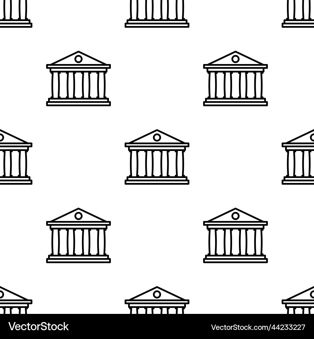 Bank building seamless pattern architecture Bank building seamless pattern architecture vector image