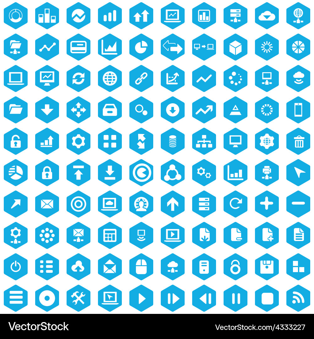 Big Data Database Icons vector image
