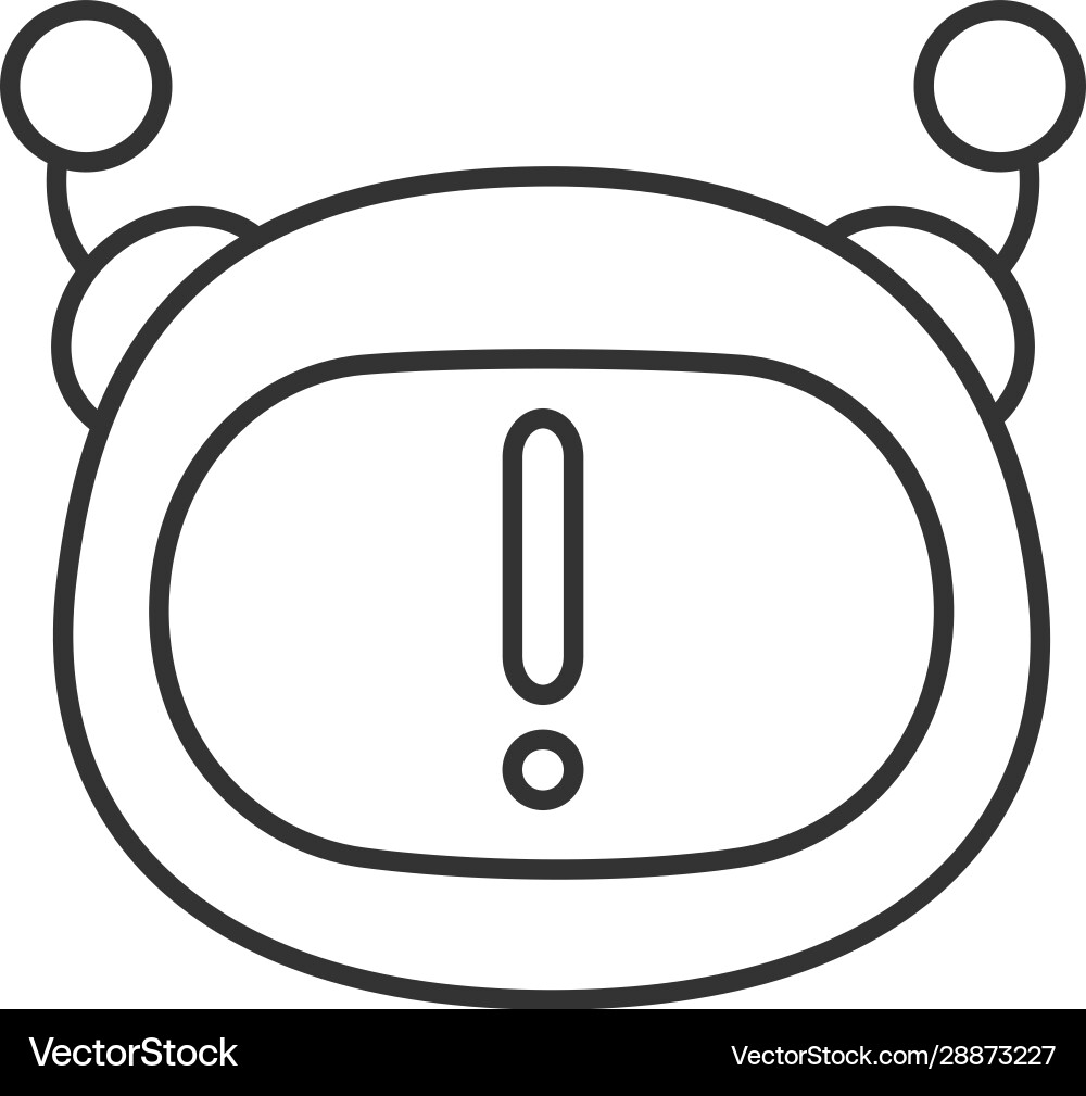 Chatbot notification linear icon Chatbot notification linear icon vector image