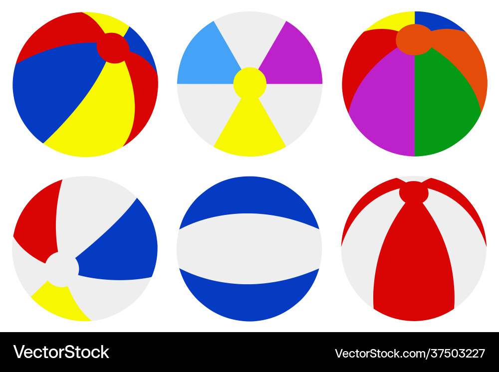 Collection different beach balls Collection different beach balls vector image