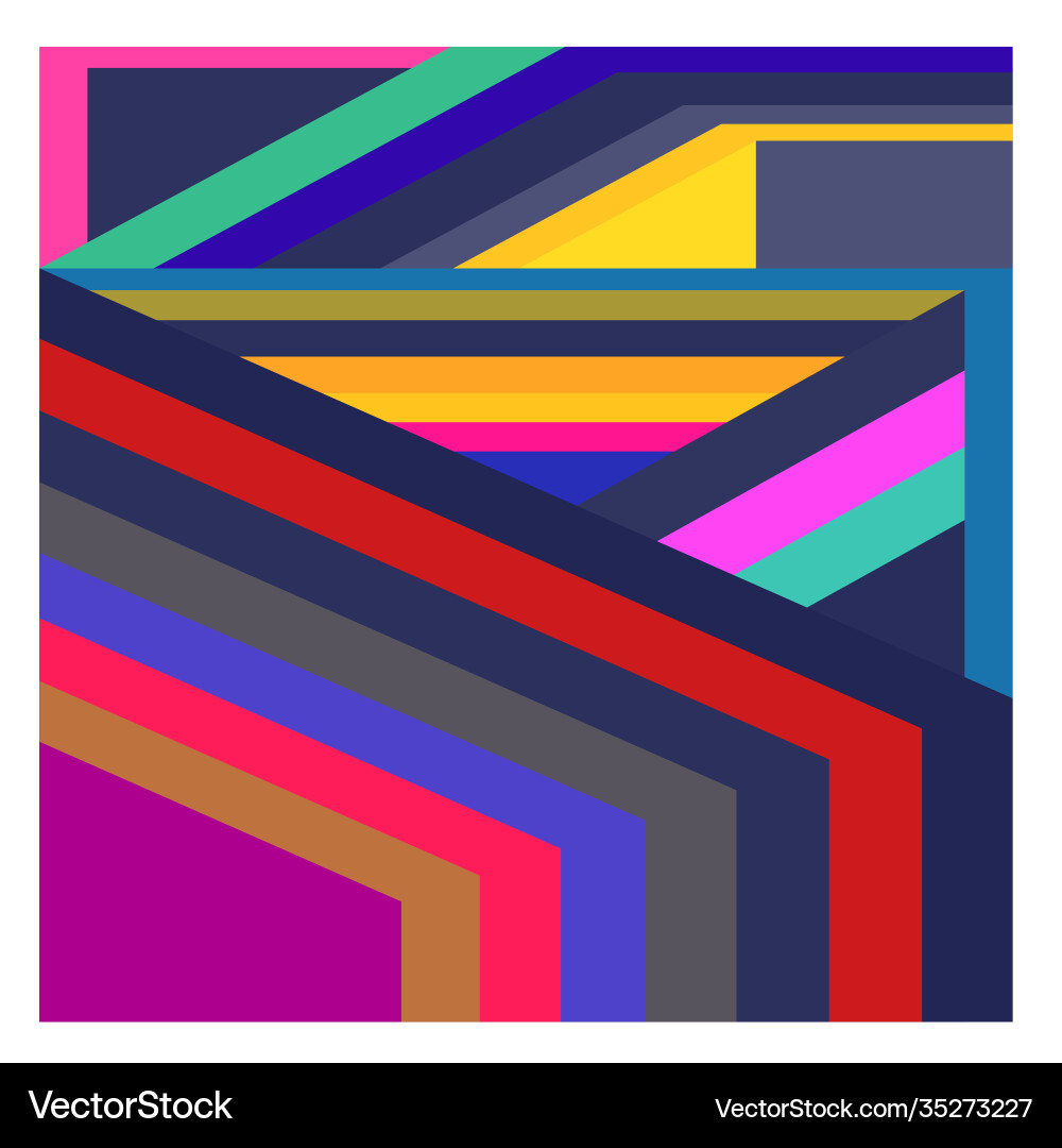 Colorful geometric and curve background pattern Vector Image