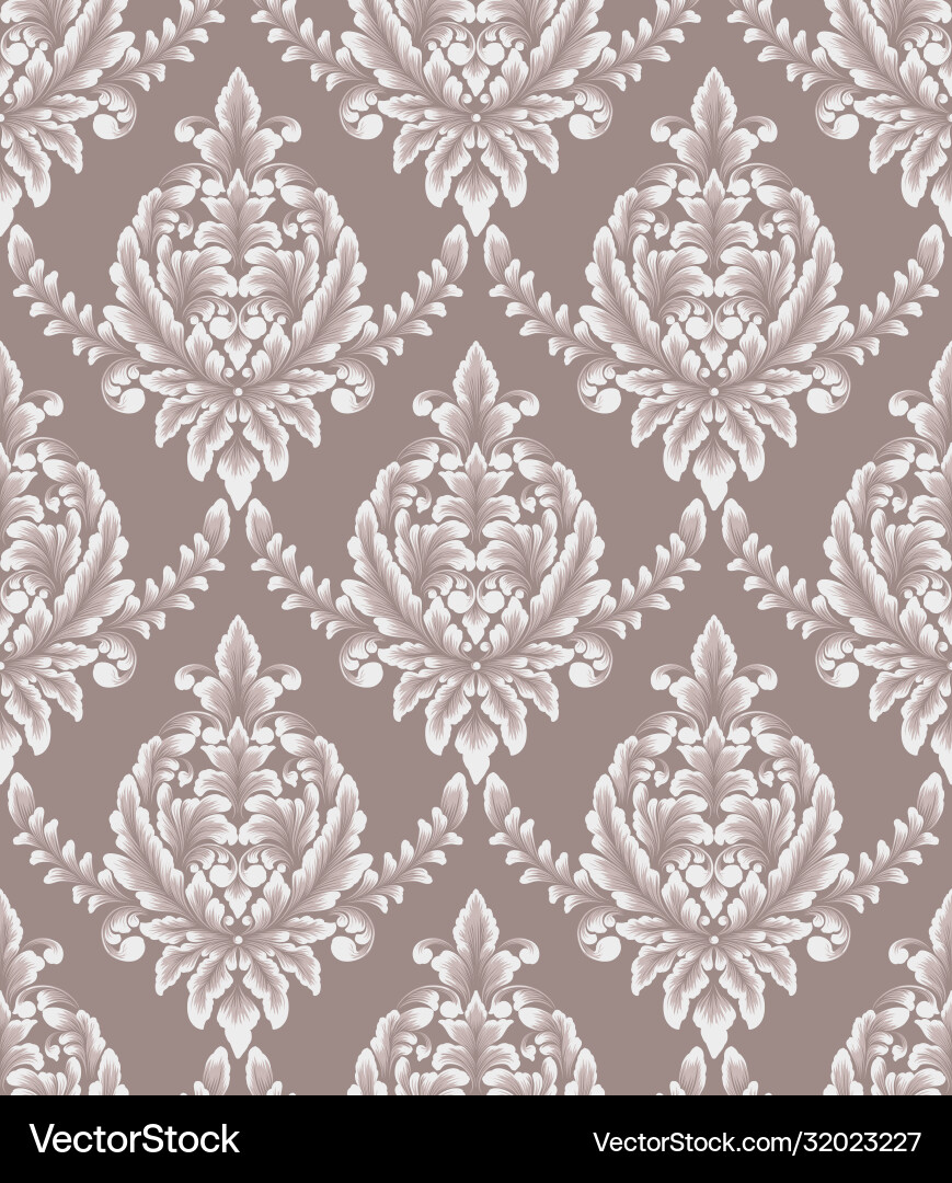 Damask seamless pattern element classical Damask seamless pattern element classical vector image