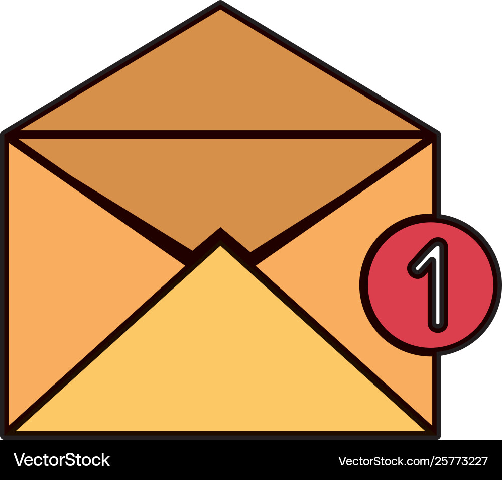 Envelope mail with counter number Envelope mail with counter number vector image
