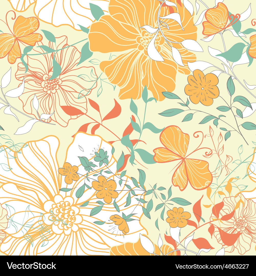 Floral Vintage Pattern Vector Image