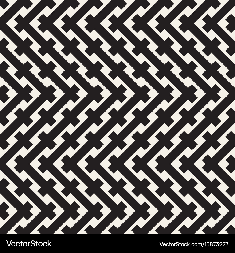 Intersecting Black & White Pattern Vector Image