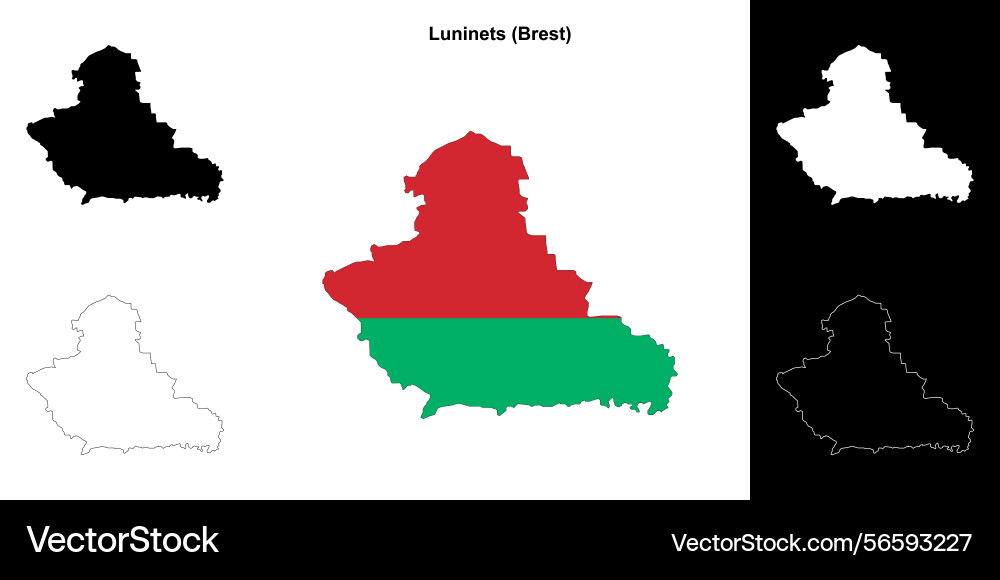 Luninets outline map Vector Image